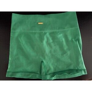 Fresought Women's Medium Green Athletic High Rise Shaper Shorts Yoga Workout